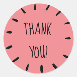 Adesivo Redondo Folha de Rosas claro "Obrigado"