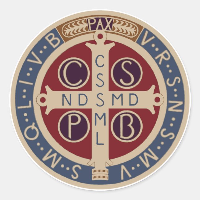 Adesivo Redondo Folha de Ruas. Medalhas Benedict (Frente)