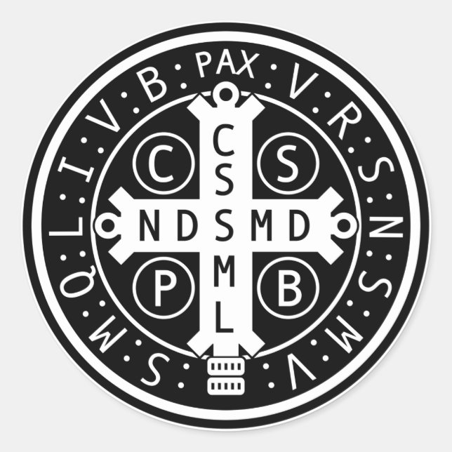 Adesivo Redondo Folha de Ruas. Medalhas Benedict (Frente)