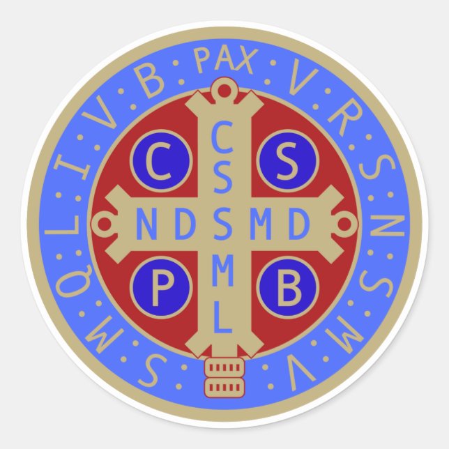 Adesivo Redondo Folha de Ruas. Medalhas Benedict (Frente)