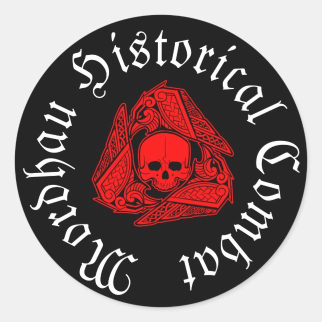 Adesivo Redondo Folha de Vinheta do Combate Histórico de Mordhau (Frente)