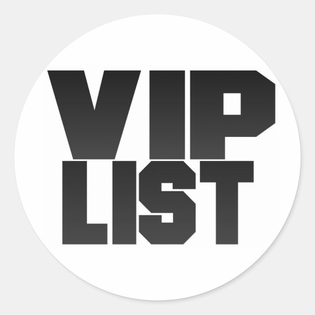Adesivo Redondo Folha de Vip List Sticker (Frente)