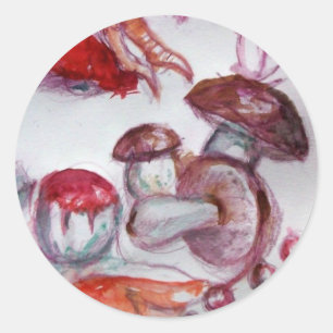 ADESIVO REDONDO FOLHA MÁGICA DE COGUMELOS