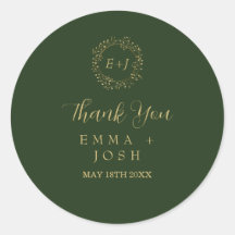 Folha mínima | Casamento por Monograma Formal Verd