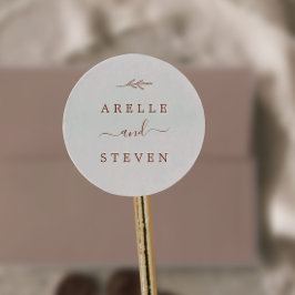 Adesivo Redondo Folha mínima | Focos De Envelopes De Casamento De