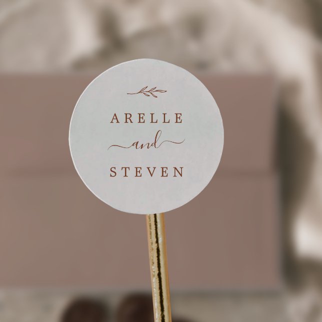 Adesivo Redondo Folha mínima | Focos De Envelopes De Casamento De  (Criador carregado)