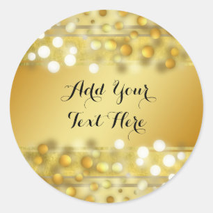 Adesivo Redondo Folha Ouro Folha de Folha Personalizar Confetti Cl