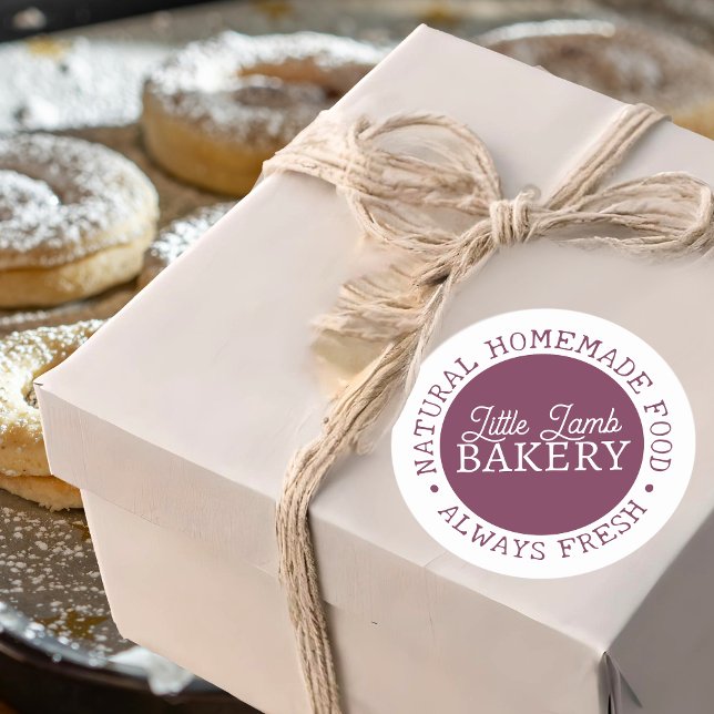 Adesivo Redondo Folha Personalizada Autocolante Caseira Roxa Fresc (Criador carregado)