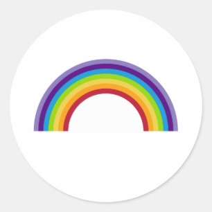 Adesivo Redondo Folha simples do Rainbow Sticker