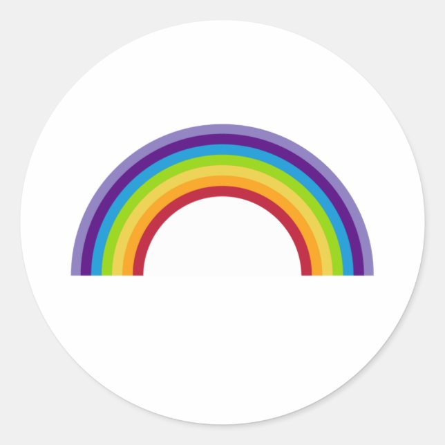 Adesivo Redondo Folha simples do Rainbow Sticker (Frente)