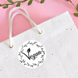 Adesivo Redondo Folha Vegana Elegante