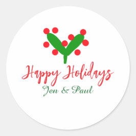 Adesivo Redondo Folha verde casal verde