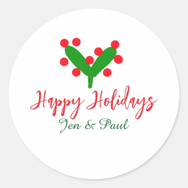 Adesivo Redondo Folha verde casal verde (Frente)