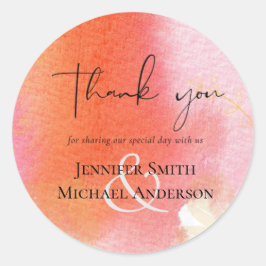 Adesivo Redondo FolhaG Orçamento Casamento Vermelho Laranja Folhas