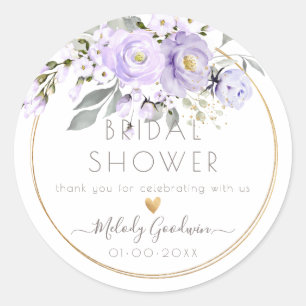 Adesivo Redondo Folhagem de Rosas Roxos Púrpura PixDezines