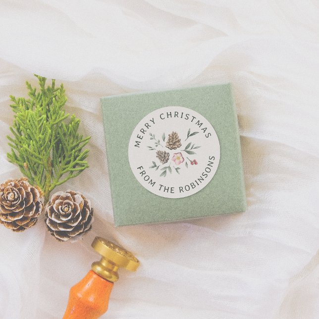 Adesivo Redondo Folhagem de Woodcolor no Natal (Criador carregado)