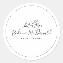 Adesivo Redondo Folhagem Moderna - Verde Profissional