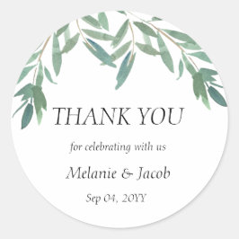 Adesivo Redondo Folhagem Verde Elegante