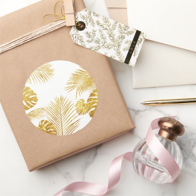 Adesivo Redondo Folhas 10 (Presentear)