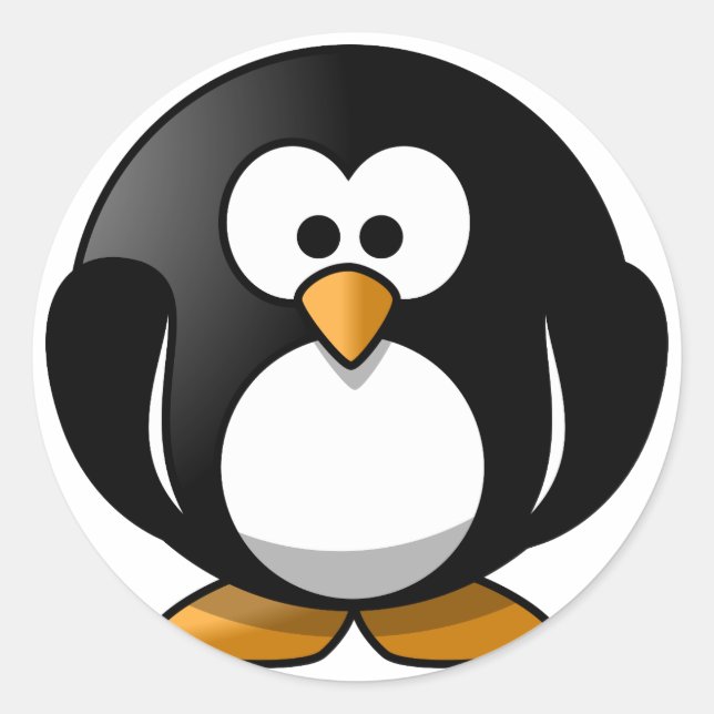 Adesivo Redondo Folhas adesivas redondas de pinguins para crianças (Frente)