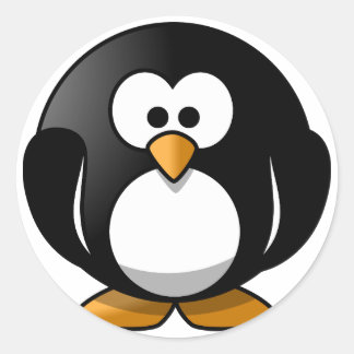 Adesivo Redondo Folhas adesivas redondas de pinguins para crianças