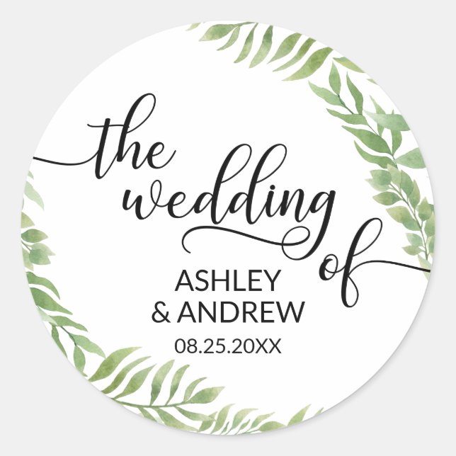 Adesivo Redondo Folhas Botânicas O Casamento das Focas (Frente)