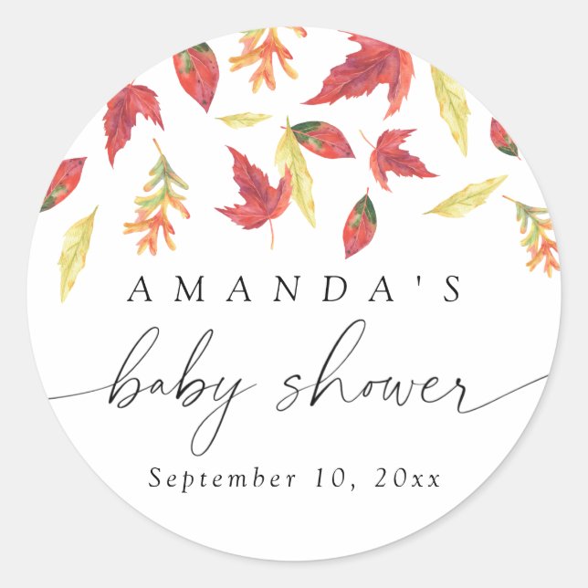 Adesivo Redondo Folhas Chás de fraldas (Frente)