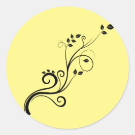 Adesivo Redondo folhas-da-natureza-do-ramo-videira