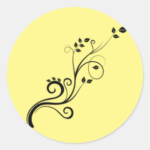 Adesivo Redondo folhas-da-natureza-do-ramo-videira
