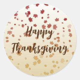 Adesivo Redondo Folhas de Ação de Graças