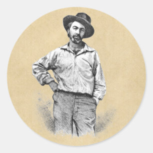 Adesivo Redondo Folhas de Grass Whitman Clássicas em Retratos