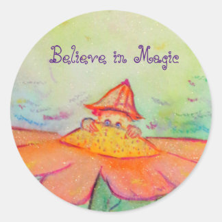 Adesivo Redondo Folhas de Jardim Folhas de Arte Personalizada Folh