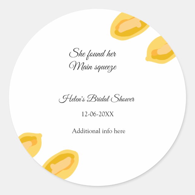 Adesivo Redondo folhas de limão desenhadas à mão adicionar chá de  (Frente)