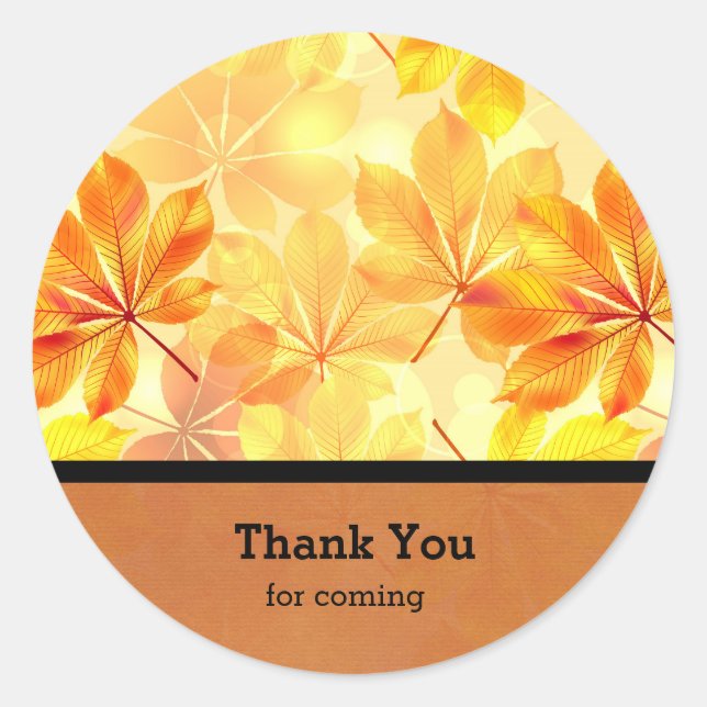 Adesivo Redondo Folhas de outono (Frente)