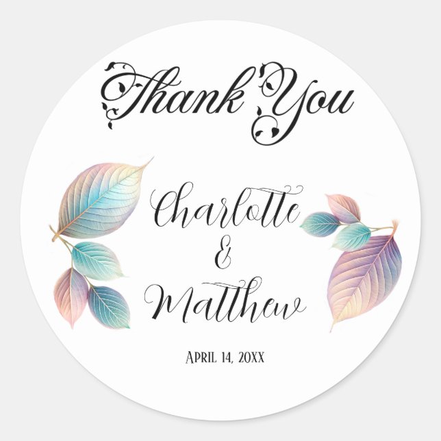 Adesivo Redondo Folhas de Pedra Bronca de Beleza Eetérea (Frente)