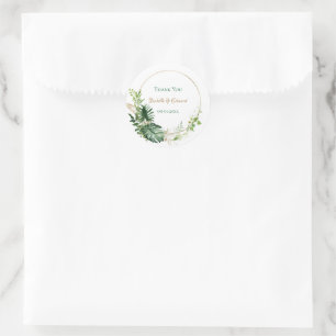 Adesivo Redondo Folhas Douradas geométricas tropicais de monstera 