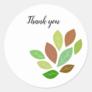 Adesivo Redondo Folhas limpas e simples