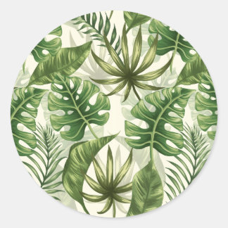 Adesivo Redondo Folhas tropicais
