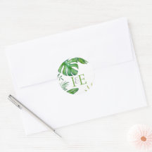 Folhas Tropicais de Monstera Verde Aquarela Envio