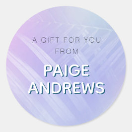 Adesivo Redondo Folhas tropicais holográficas