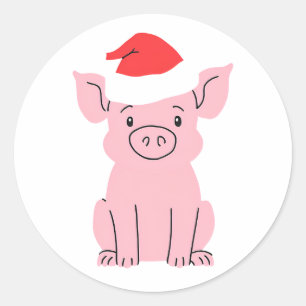Adesivo Redondo Folheto de Natal com Papai Noel