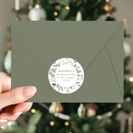 Adesivo Redondo Foliage de inverno e Snowberry Endereço de Devoluç