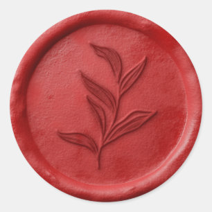 Adesivo Redondo Foliage Leaf Wax Seal Sticker