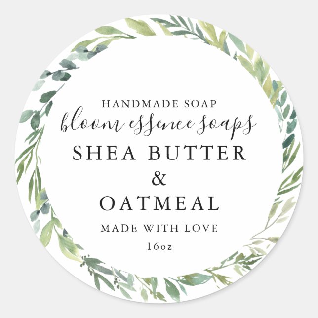 Adesivo Redondo Foliage Soap Sticker (Frente)
