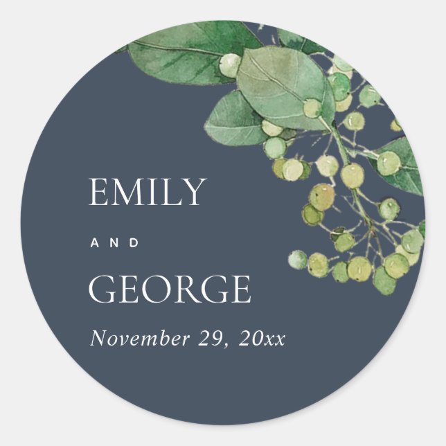 Adesivo Redondo FOLIAGEM DE FOLIAGEM DE marinho GREENERAÇÃO DE WAT (Frente)