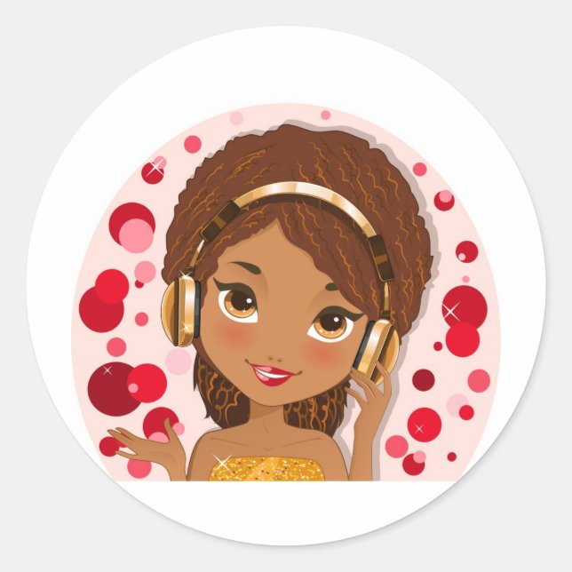 Adesivo Redondo fones de ouvido (Frente)