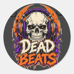 Adesivo Redondo Fones de Ouvido Caveira Dead Beats