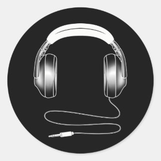 Adesivo Redondo Fones de ouvido legal DJ Music Artist Lover