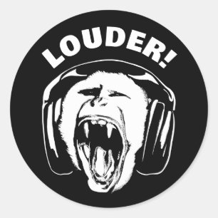 Adesivo Redondo Fones de ouvido Mackey Loud Music Lover