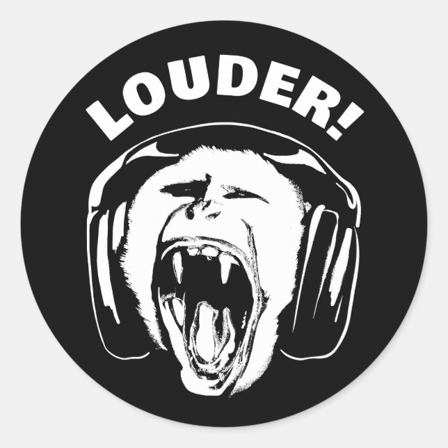 Adesivo Redondo Fones de ouvido Mackey Loud Music Lover (Frente)